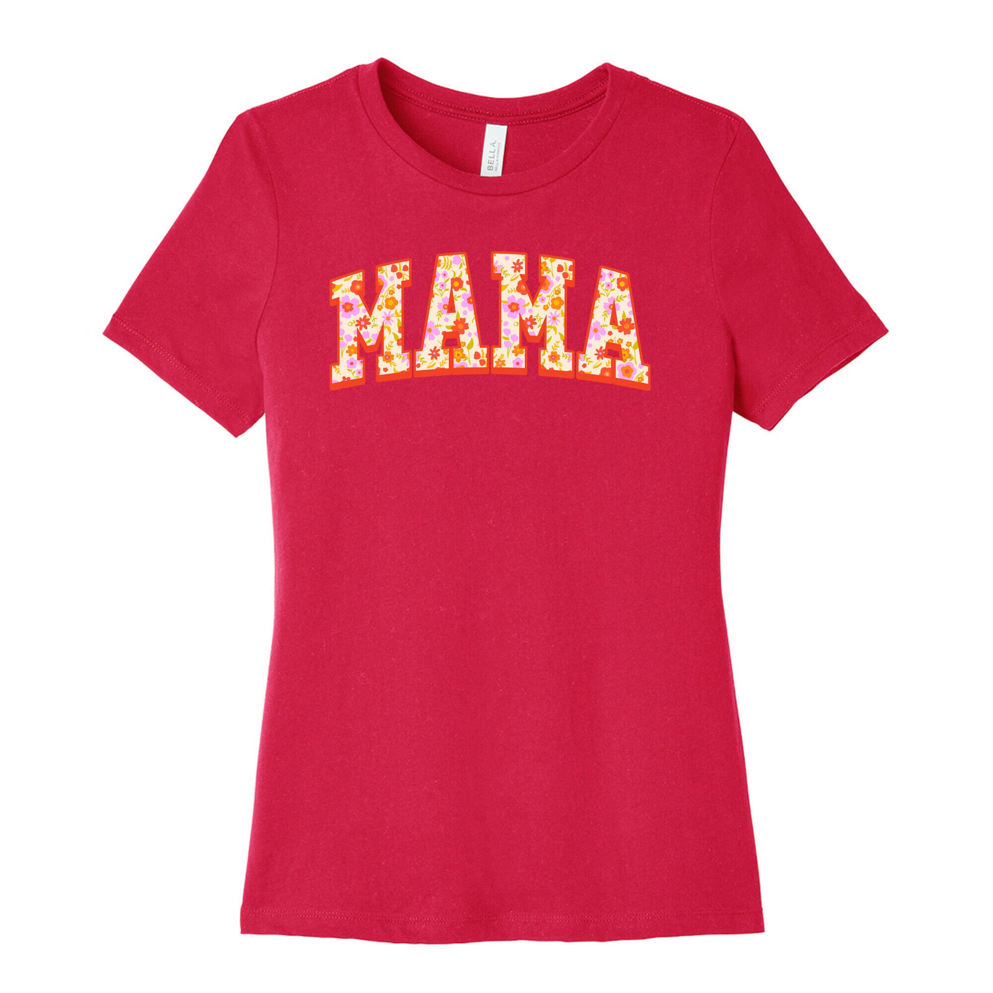 Floral Mama Text Women's Cotton Tee